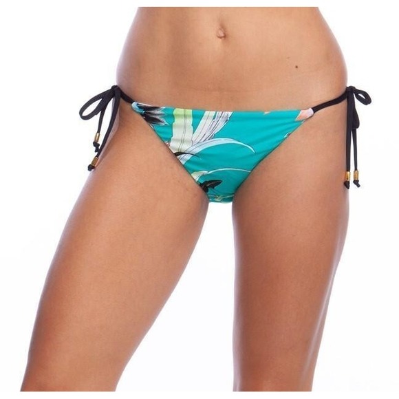 Jade Shangri Bikini 10 Swimsuit Bottom String Hipster Hawaiian Tropical Resort - Picture 1 of 12